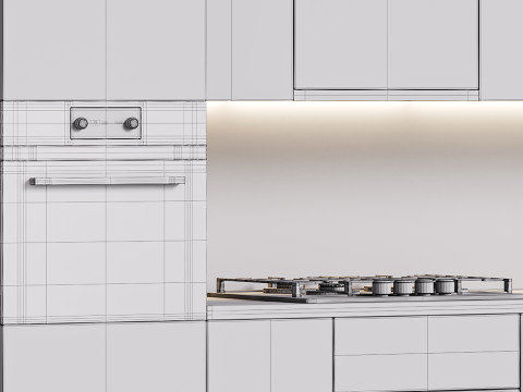 Modern kitchen 02 3D-Modell