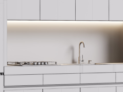 Modern kitchen 03 3D मॉडल