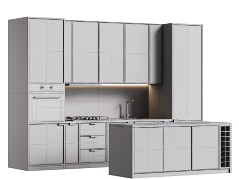 Modern kitchen 04 Model 3D