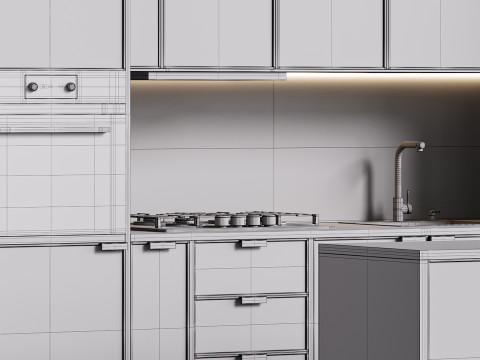 Modern kitchen 04 Model 3D