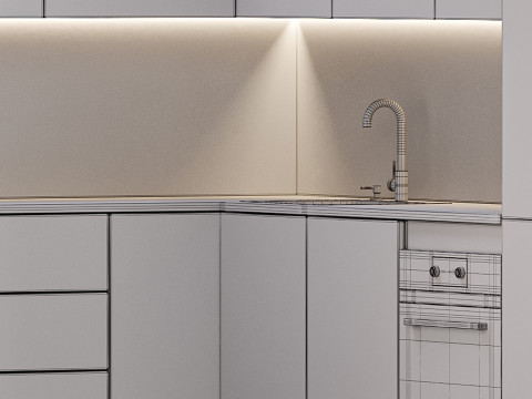 Modern kitchen 08 3D Model