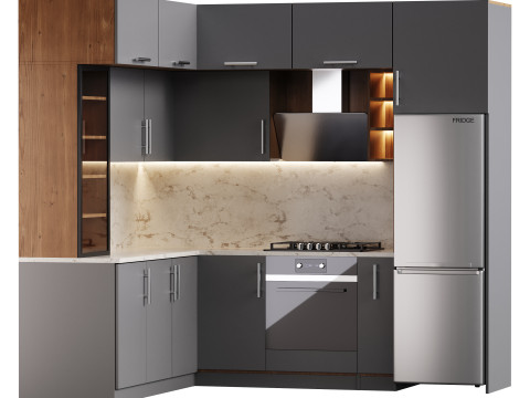Modern kitchen 09 3D Model