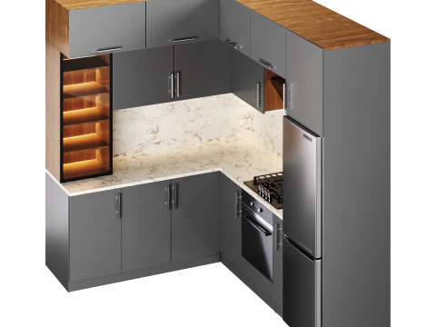 Modern kitchen 09 3D Model