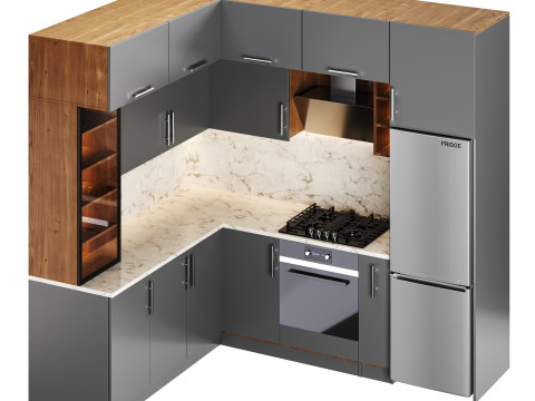 Modern kitchen 09 3D Model