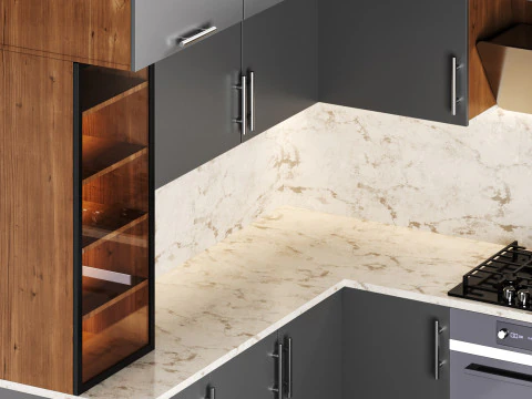 Modern kitchen 09 3D Model