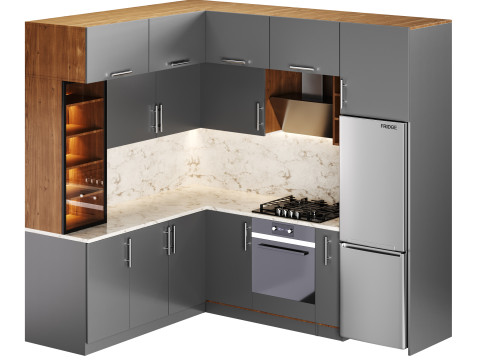 Modern kitchen 09 3D Model