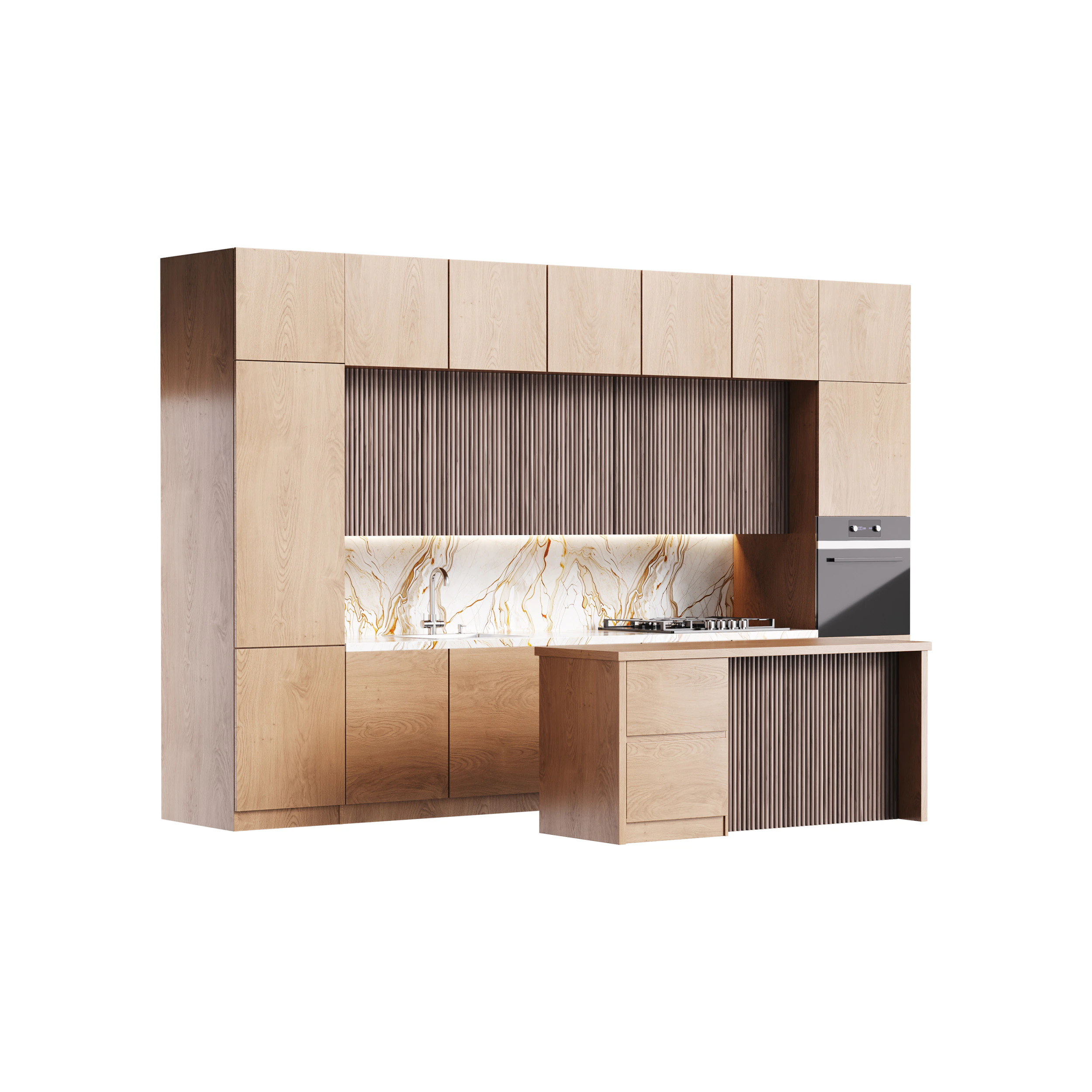 Modern kitchen 10 3D Model .c4d .max .obj .3ds .fbx .stl .blend 