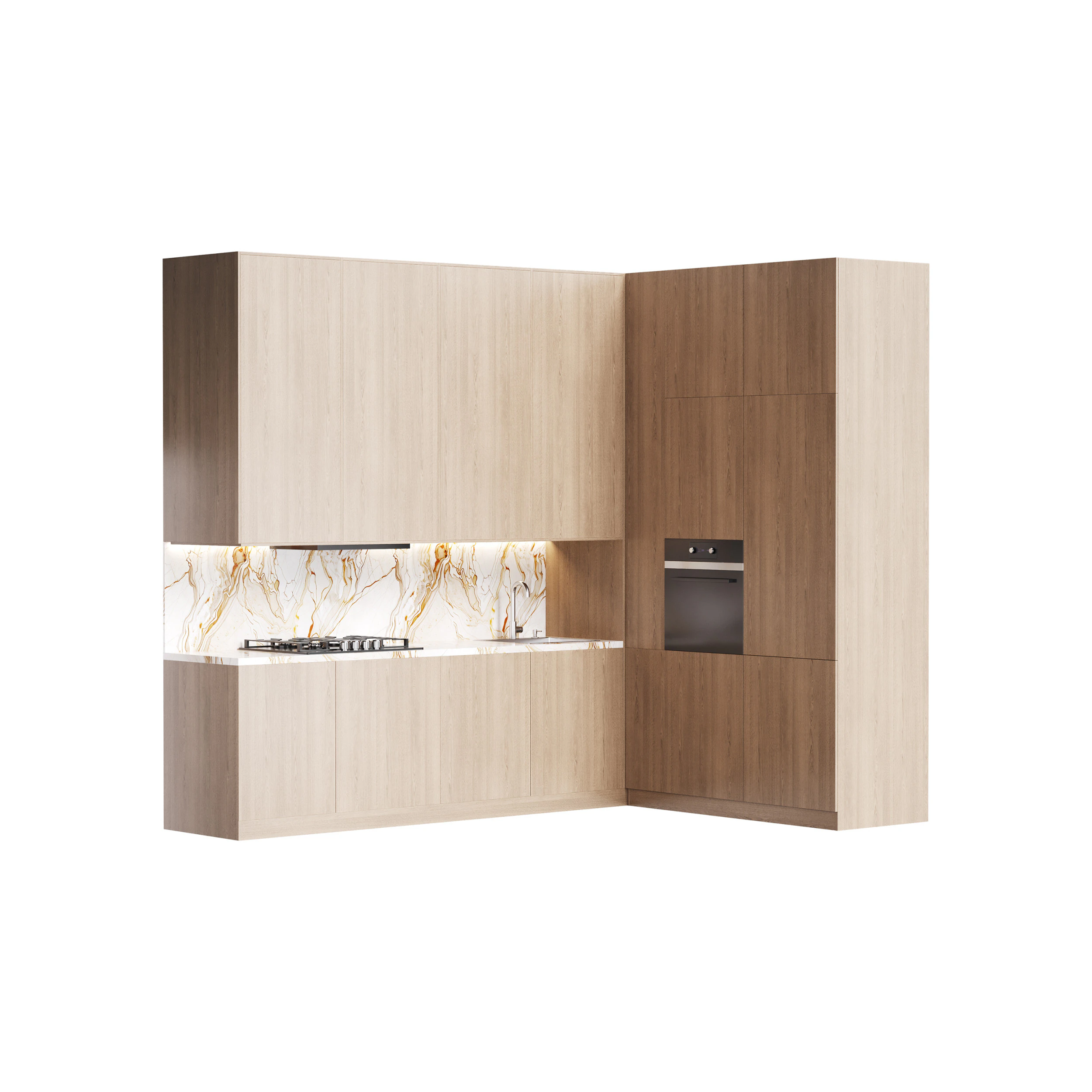 Modern kitchen 34 3D Model .c4d .max .obj .3ds .fbx .stl .blend 