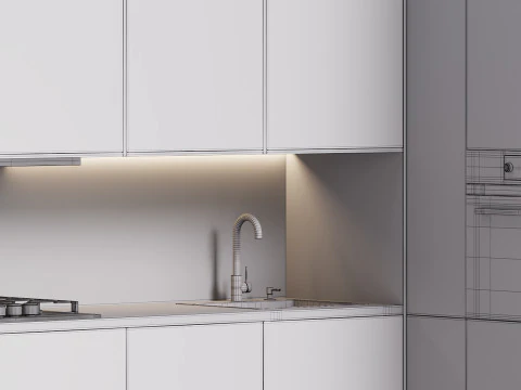 Modern kitchen 34 3D Model