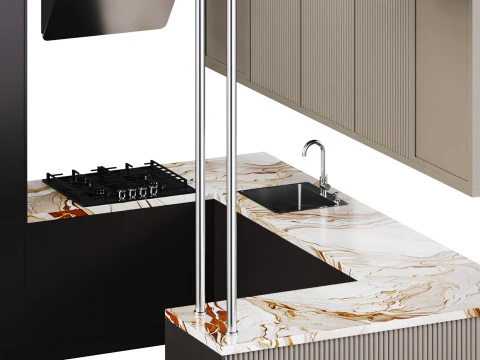 Moderne keuken 35 3D Model