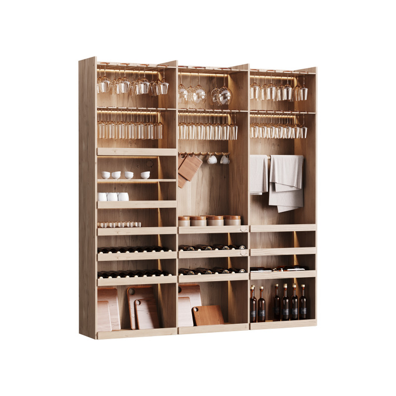Modern Wine cabinet with dishes and glasses 01 3Dモデル .c4d .max .obj .3ds .fbx .stl .blend
