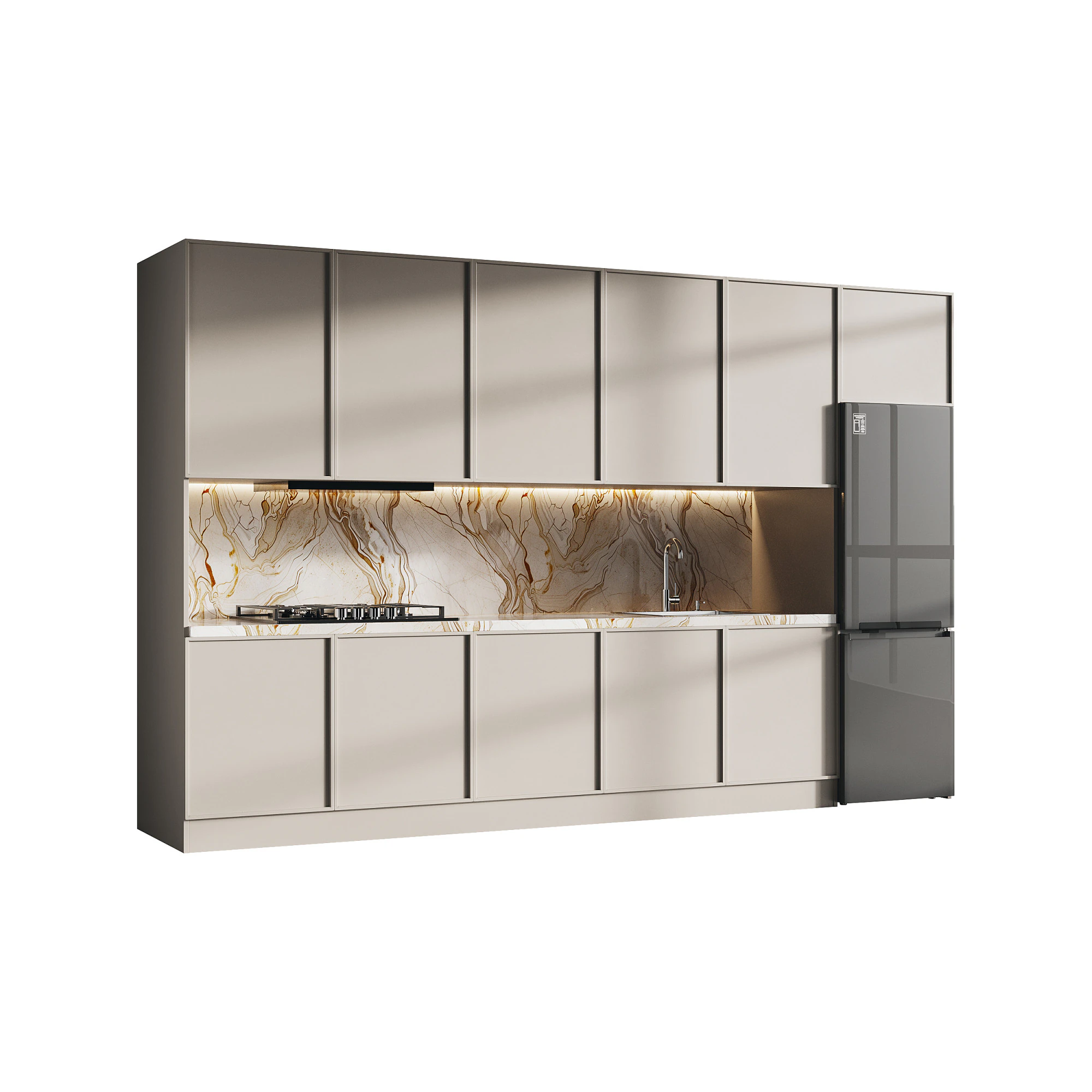 Modern kitchen 14 3D Model .c4d .max .obj .3ds .fbx .stl .blend 