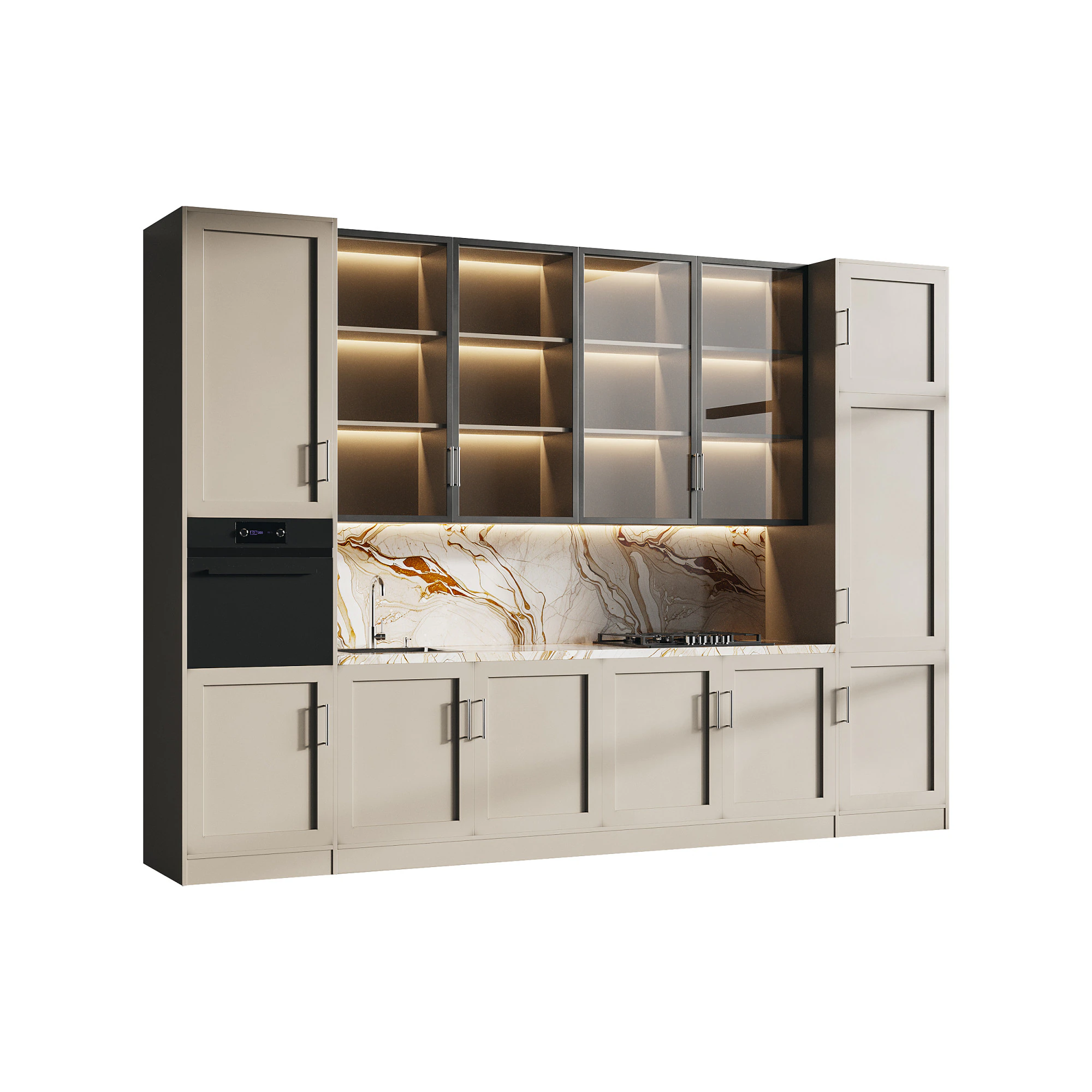 Modern kitchen 18 3D Model .c4d .max .obj .3ds .fbx .stl .blend 