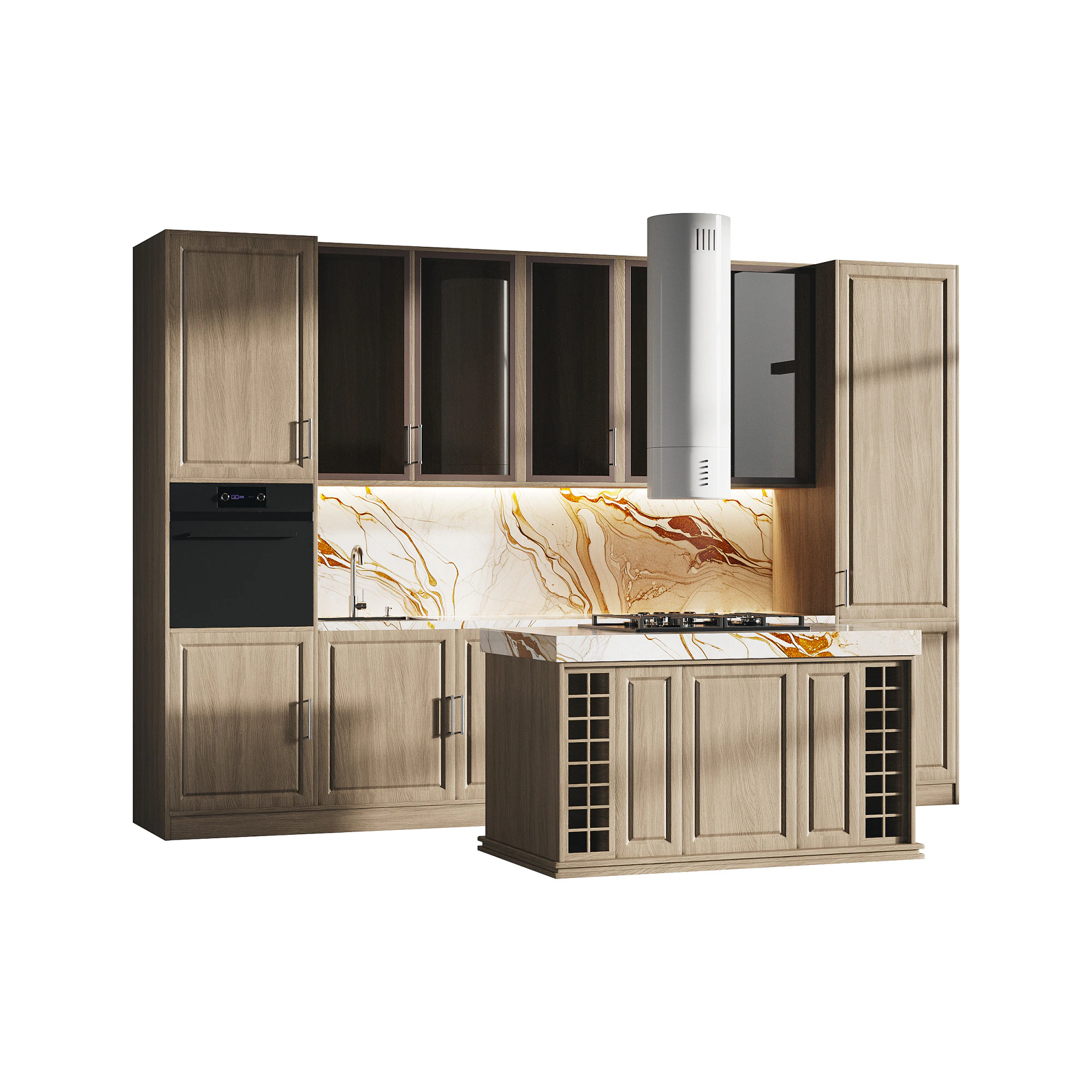 Modern kitchen 19 3D Model .c4d .max .obj .3ds .fbx .stl .blend 