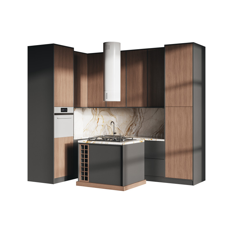 Modern kitchen 20 3D Model .c4d .max .obj .3ds .fbx .stl .blend 