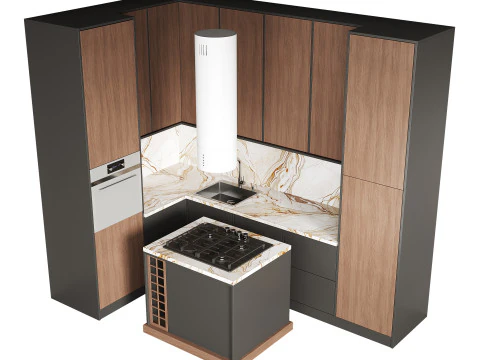 Cucina moderna 20 Modello 3D