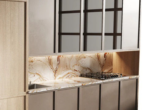 Moderne keuken 21 3D Model