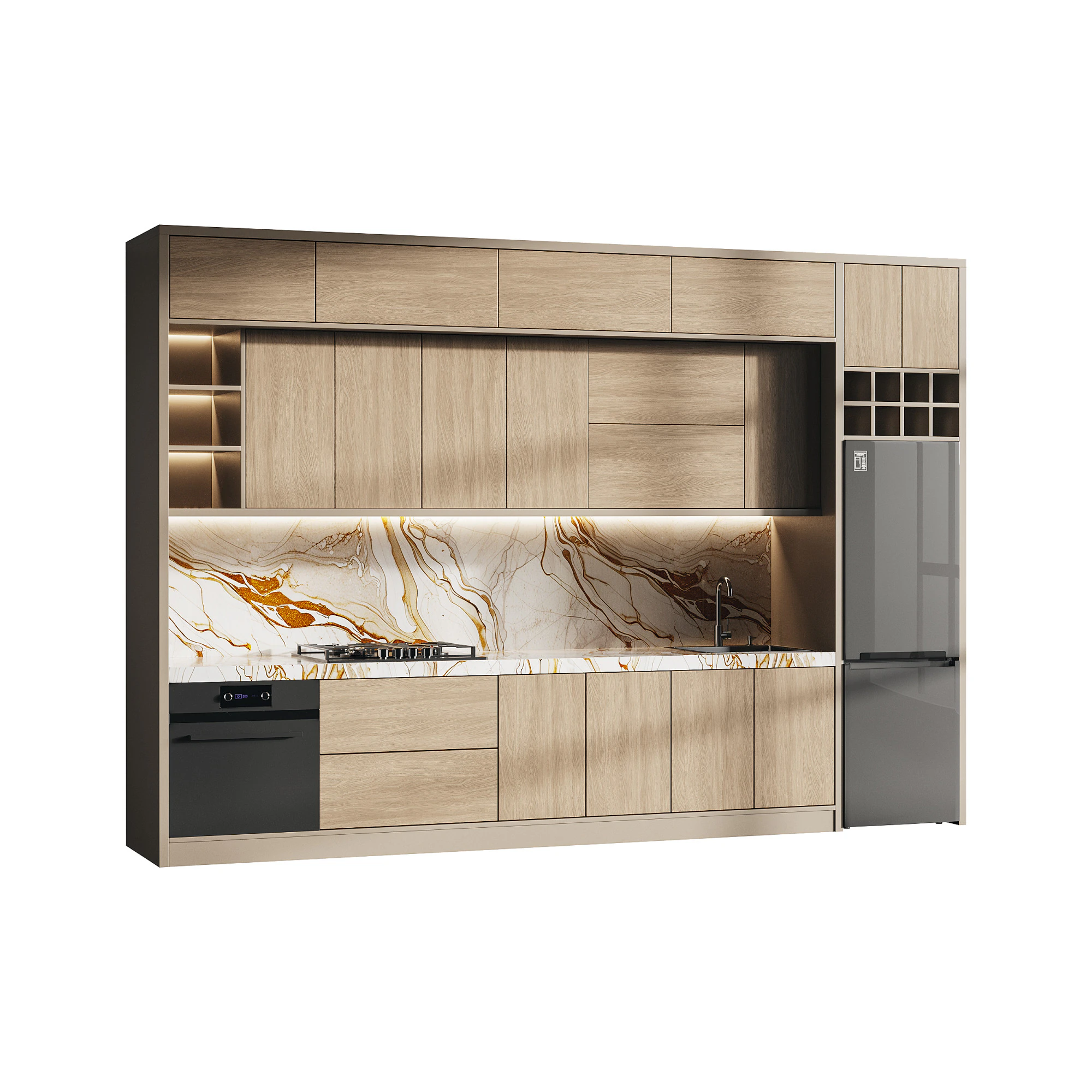 Moderne keuken 24 3D Model .c4d .max .obj .3ds .fbx .stl .blend 