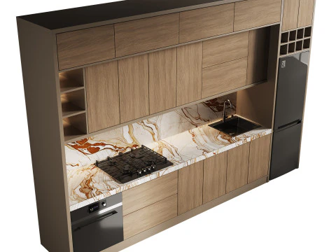 Moderne keuken 24 3D Model