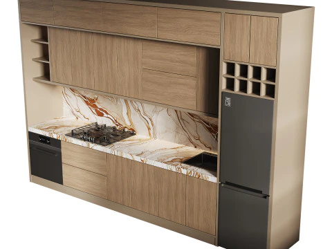 Moderne keuken 24 3D Model