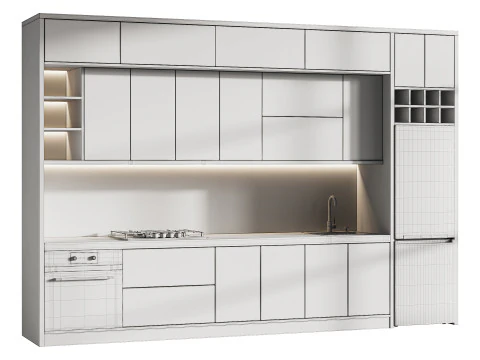 Moderne keuken 24 3D Model