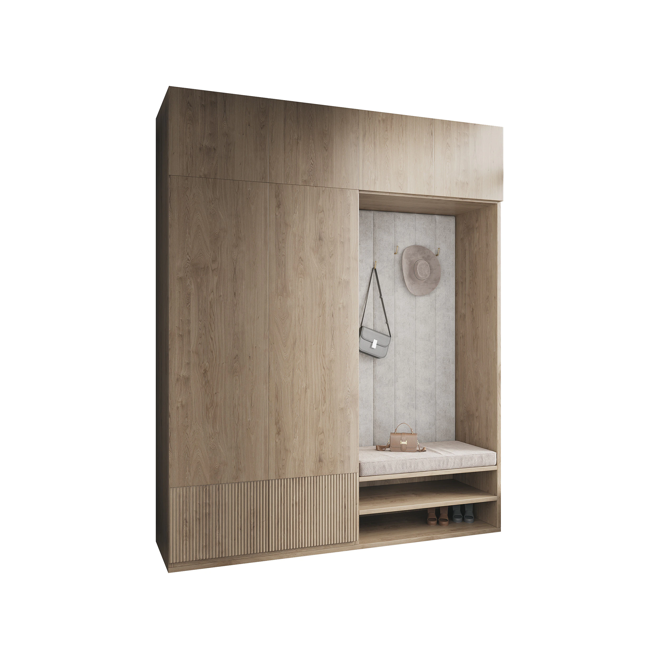 Hallway area with a minimalistic hanger 2 3D Model .c4d .max .obj .3ds .fbx .stl .blend