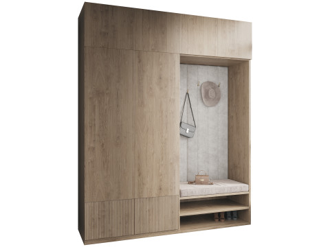 Hallway area with a minimalistic hanger 2 3D Model
