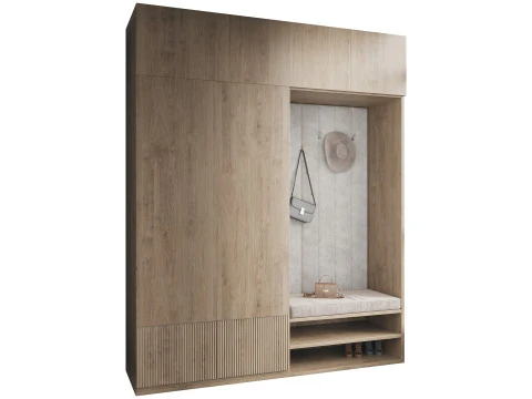 Minimalist askılı koridor alanı 2 3D Model