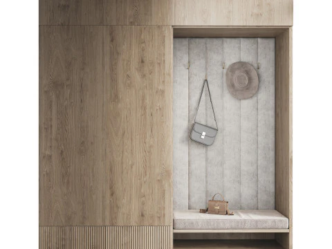 Hallway area with a minimalistic hanger 2 3D Model