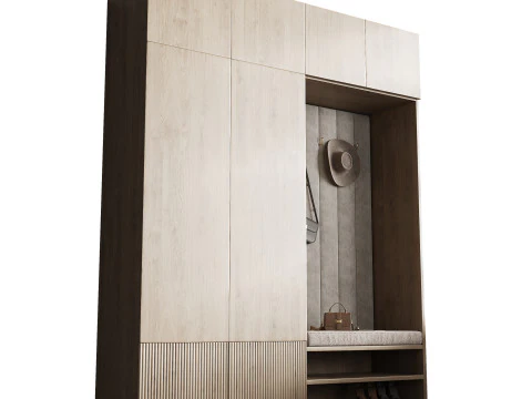 Hallway area with a minimalistic hanger 2 3D Model