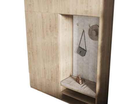 Hallway area with a minimalistic hanger 2 3D 模型