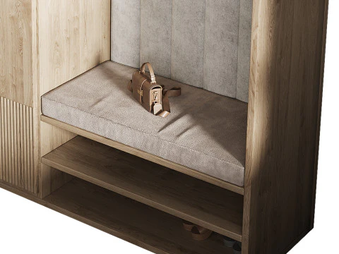 Hallway area with a minimalistic hanger 2 3D Model