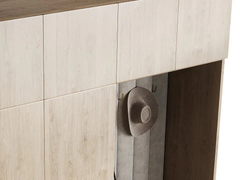 Hallway area with a minimalistic hanger 2 3D Model