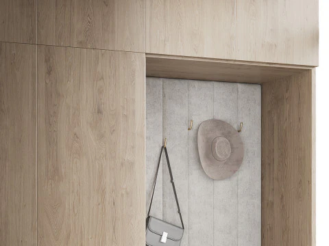Hallway area with a minimalistic hanger 2 3D Model