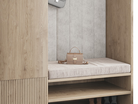 Hallway area with a minimalistic hanger 2 3D 模型