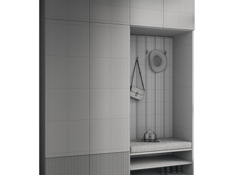 Hallway area with a minimalistic hanger 2 3D 模型