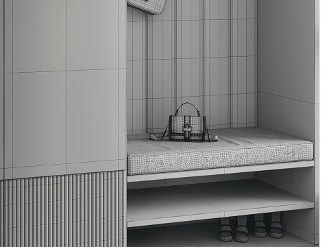 Hallway area with a minimalistic hanger 2 3D 模型