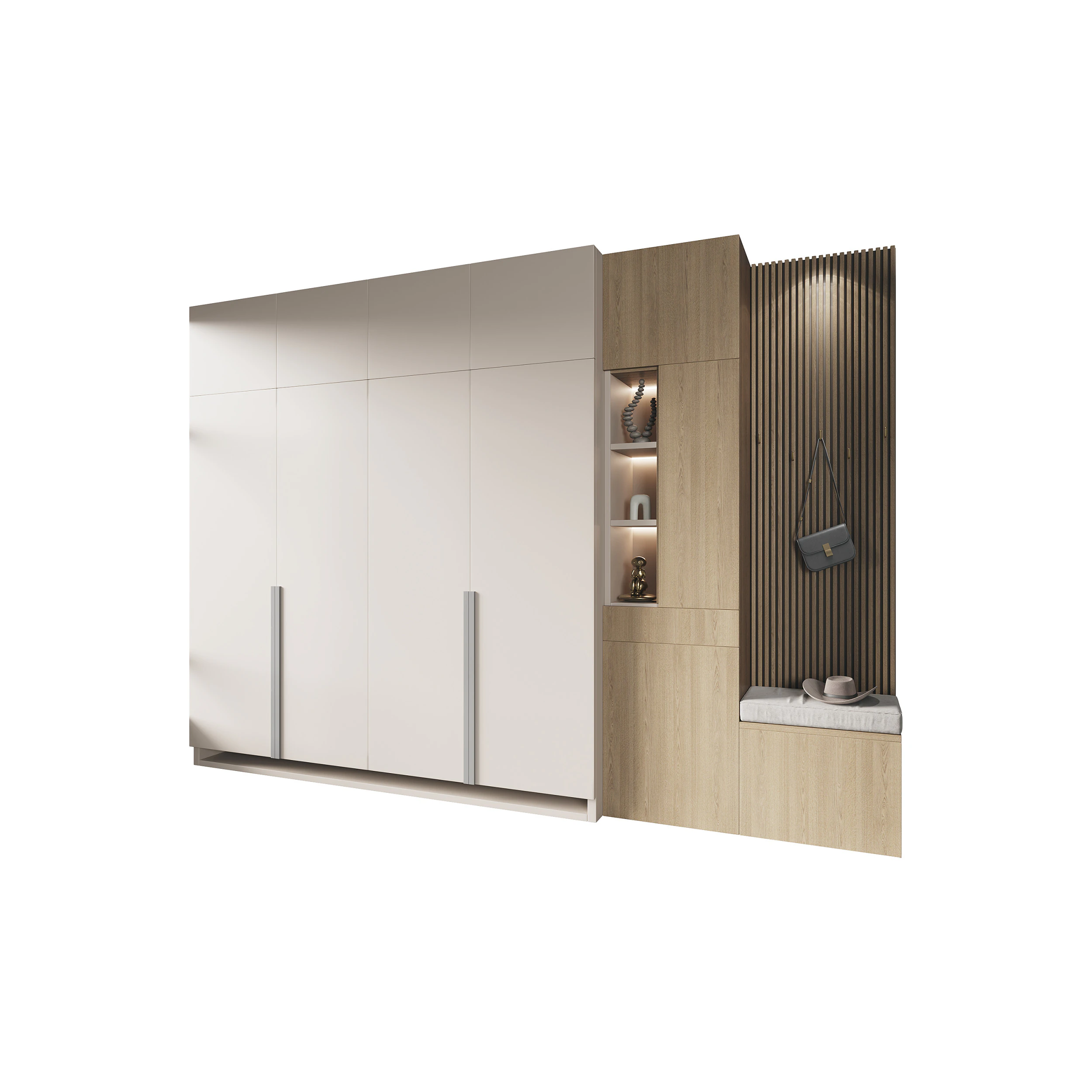 Hallway area with a minimalistic hanger 3 3D Model .c4d .max .obj .3ds .fbx .stl .blend 