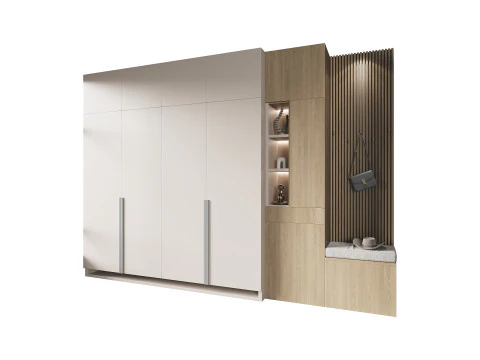 Minimalist askılı koridor alanı 3 3D Model