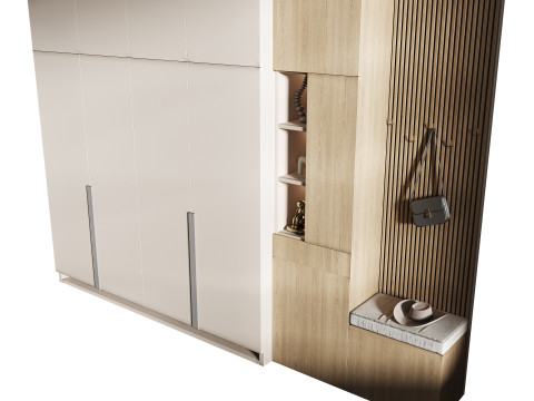 Hallway area with a minimalistic hanger 3 3D Model