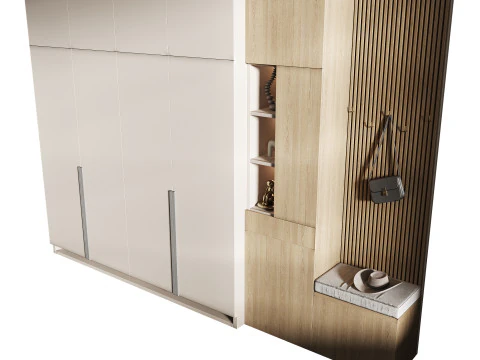 Hallway area with a minimalistic hanger 3 3D Model