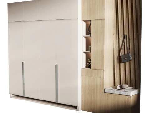 Hallway area with a minimalistic hanger 3 3D Model