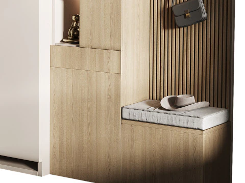 Hallway area with a minimalistic hanger 3 3D Model
