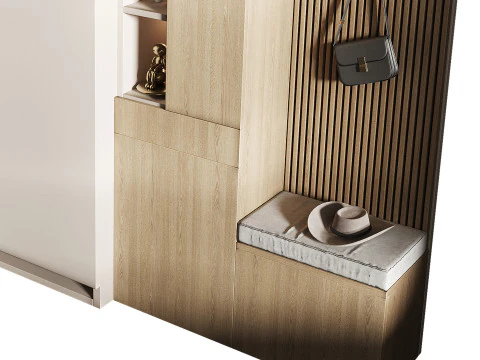 Hallway area with a minimalistic hanger 3 3D Model