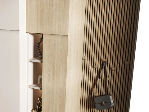 Hallway area with a minimalistic hanger 3 3D Model
