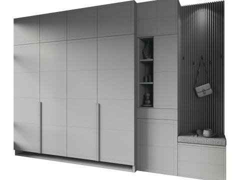Hallway area with a minimalistic hanger 3 3D Model