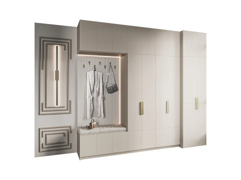 Zona de entrada con percha minimalista 4 Modelo 3D