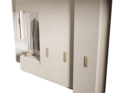 Hallway area with a minimalistic hanger 4 Modello 3D