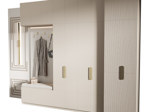 Hallway area with a minimalistic hanger 4 Modello 3D