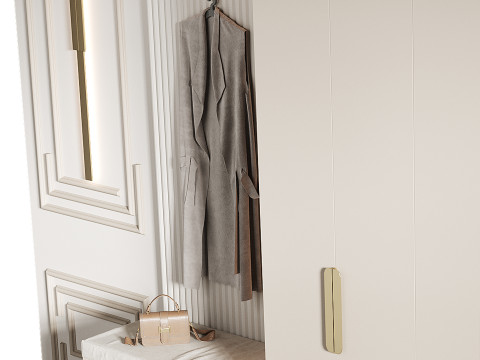 Hallway area with a minimalistic hanger 4 Modello 3D